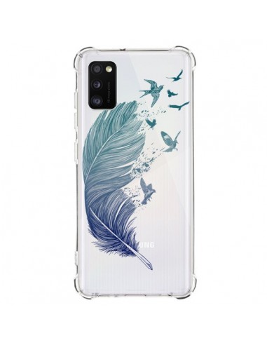 Coque Samsung Galaxy A41 Plume Feather Fly Away Transparente - Rachel Caldwell