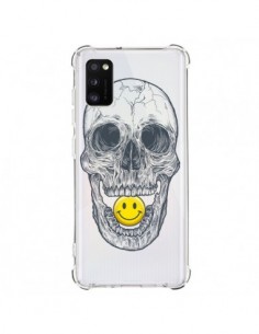 Coque Samsung Galaxy A41 Tête de Mort Smiley Transparente...