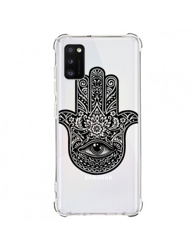 Coque Samsung Galaxy A41 Hamsa Cinq Doigts Main Mauvais Oeil Transparente - Rachel Caldwell