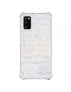 Coque Samsung Galaxy A41 Happy Happy Blanc Transparente -...