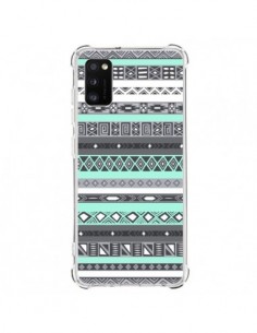Coque Samsung Galaxy A41 Azteque Aztec Bleu Pastel - Rex...