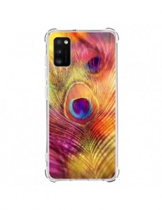 Coque Samsung Galaxy A41 Plume de Paon Multicolore -...