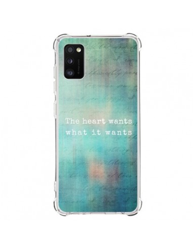 Coque Samsung Galaxy A41 The heart wants what it wants Coeur - Sylvia Cook