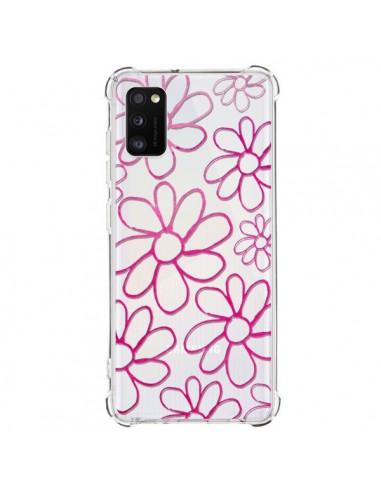 Coque Samsung Galaxy A41 Flower Garden Pink Fleur Transparente - Sylvia Cook