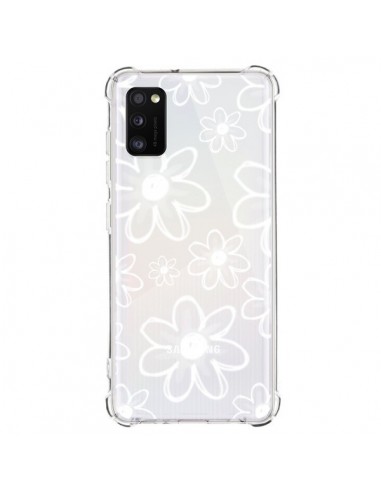 Coque Samsung Galaxy A41 Mandala Blanc White Flower Transparente - Sylvia Cook