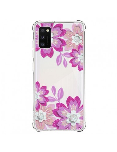 Coque Samsung Galaxy A41 Winter Flower Rose, Fleurs d'Hiver Transparente - Sylvia Cook