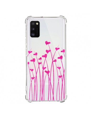 Coque Samsung Galaxy A41 Love in Pink Amour Rose Fleur Transparente - Sylvia Cook