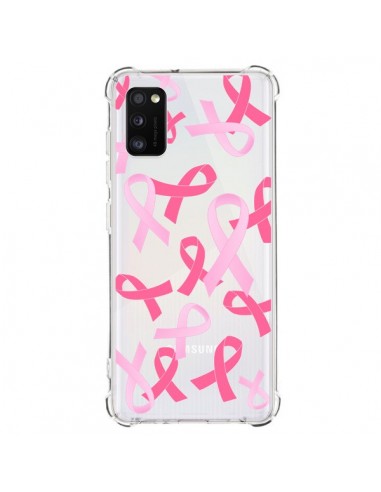 Coque Samsung Galaxy A41 Pink Ribbons Ruban Rose Transparente - Sylvia Cook