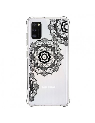 Coque Samsung Galaxy A41 Triple Mandala Noir Black Transparente - Sylvia Cook