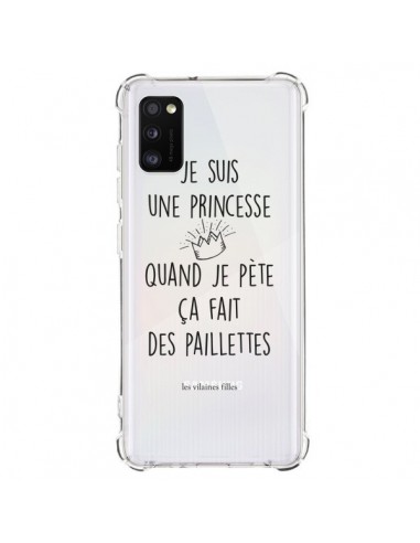 Coque Samsung Galaxy A41 Je suis une princesse quand je pète ça fait des paillettes - Les Vilaines Filles