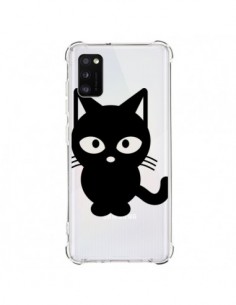 Coque Samsung Galaxy A41 Chat Noir Cat Transparente -...