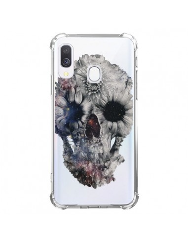 Coque Samsung Galaxy A40 Floral Skull Tête de Mort Transparente - Ali Gulec