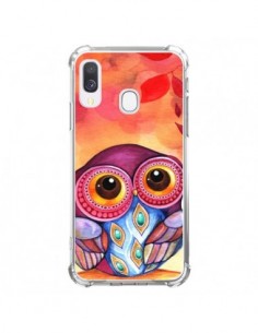 Coque Samsung Galaxy A40 Chouette Feuilles Automne -...