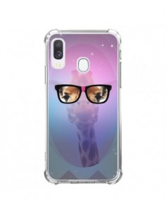 Coque Samsung Galaxy A40 Girafe Geek à Lunettes - Aurelie...