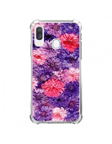 Coque Samsung Galaxy A40 Fleurs Violettes Flower Storm - Asano Yamazaki