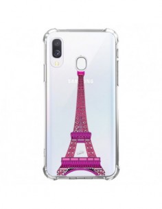 Coque Samsung Galaxy A40 Tour Eiffel Rose Paris...