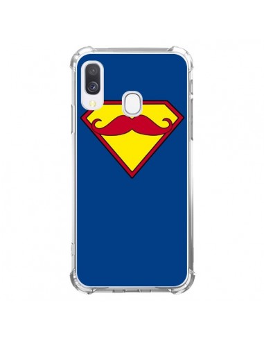 Coque Samsung Galaxy A40 Super Moustache Movember Superman - Bertrand Carriere