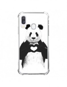 Coque Samsung Galaxy A40 Panda Amour All you need is love...