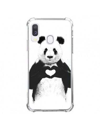 Coque Samsung Galaxy A40 Panda Amour All you need is love - Balazs Solti