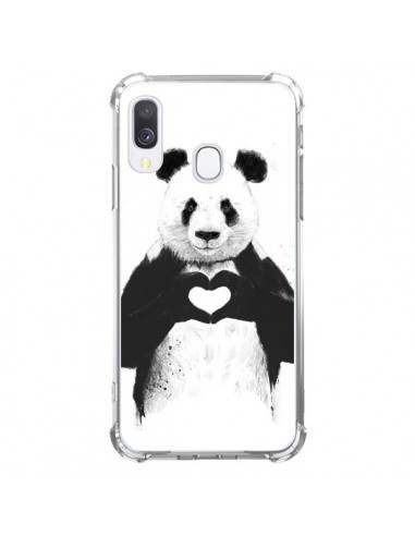 Coque Samsung Galaxy A40 Panda Amour All you need is love - Balazs Solti