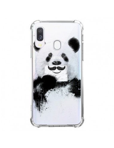 Coque Samsung Galaxy A40 Funny Panda Moustache Transparente - Balazs Solti
