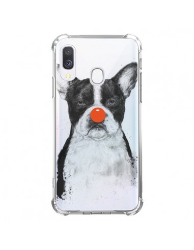 Coque Samsung Galaxy A40 Clown Bulldog Dog Chien Transparente - Balazs Solti