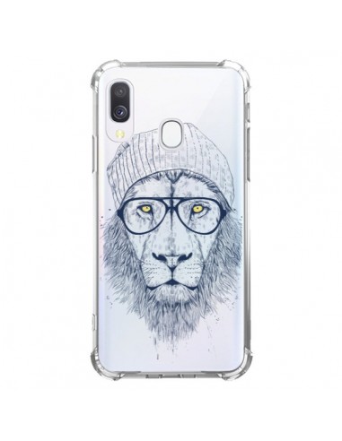 Coque Samsung Galaxy A40 Cool Lion Swag Lunettes Transparente - Balazs Solti