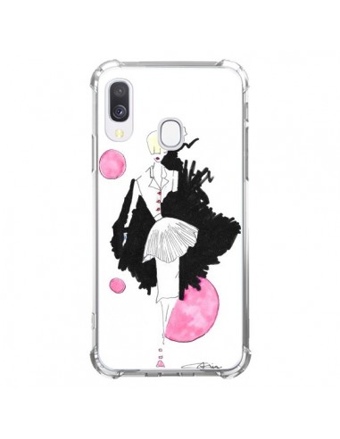 Coque Samsung Galaxy A40 Demoiselle Femme Fashion Mode Rose - Cécile