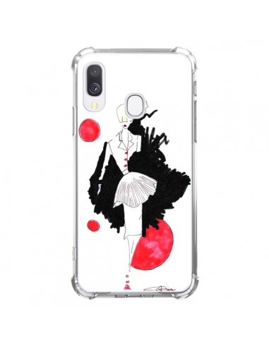 Coque Samsung Galaxy A40 Demoiselle Femme Fashion Mode Rouge - Cécile