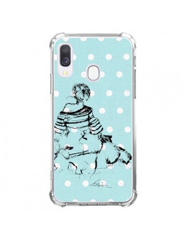 Coque Samsung Galaxy A40 Croquis Pois Femme Fashion Mode - Cécile