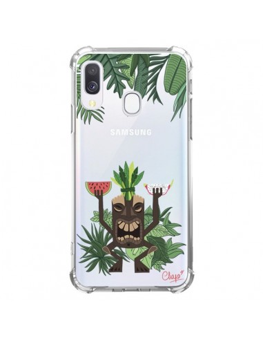 Coque Samsung Galaxy A40 Tiki Thailande Jungle Bois Transparente - Chapo