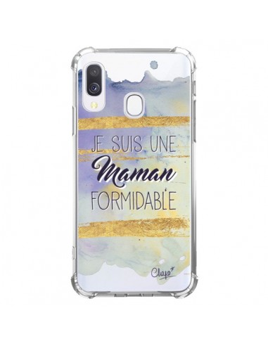 Coque Samsung Galaxy A40 Je suis une Maman Formidable Violet Transparente - Chapo