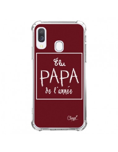 Coque Samsung Galaxy A40 Elu Papa de l'Année Rouge Bordeaux - Chapo