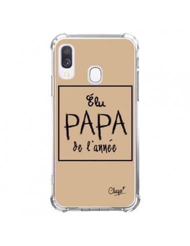 Coque Samsung Galaxy A40 Elu Papa de l'Année Beige - Chapo