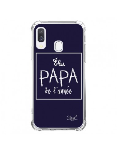 Coque Samsung Galaxy A40 Elu Papa de l'Année Bleu Marine - Chapo