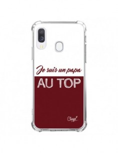 Coque Samsung Galaxy A40 Je suis un Papa au Top Rouge...