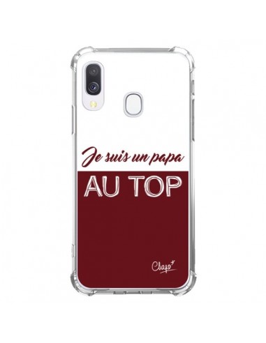 Coque Samsung Galaxy A40 Je suis un Papa au Top Rouge Bordeaux - Chapo