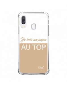 Coque Samsung Galaxy A40 Je suis un Papa au Top Beige -...