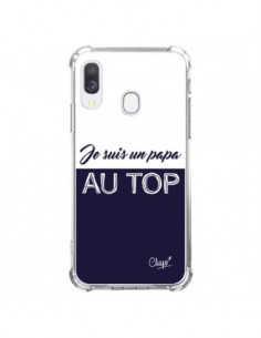 Coque Samsung Galaxy A40 Je suis un Papa au Top Bleu...