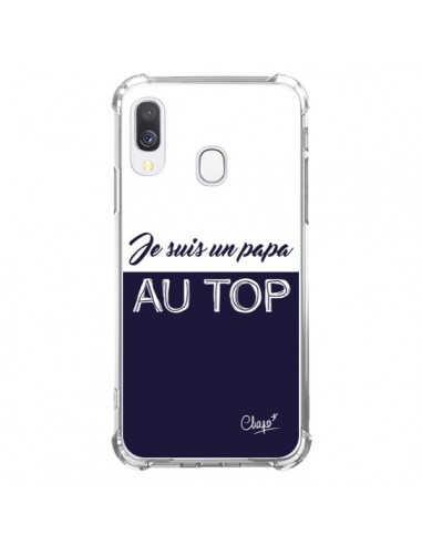 Coque Samsung Galaxy A40 Je suis un Papa au Top Bleu Marine - Chapo