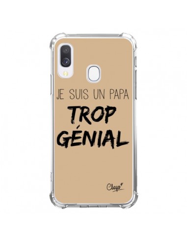 Coque Samsung Galaxy A40 Je suis un Papa trop Génial Beige - Chapo