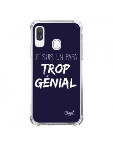 Coque Samsung Galaxy A40 Je suis un Papa trop Génial Bleu Marine - Chapo