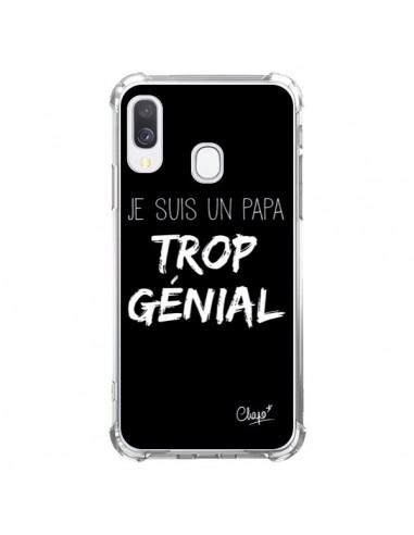 Coque Samsung Galaxy A40 Je suis un Papa trop Génial Noir - Chapo