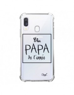 Coque Samsung Galaxy A40 Elu Papa de l'Année Transparente...