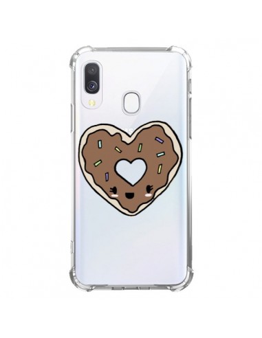 Coque Samsung Galaxy A40 Donuts Heart Coeur Chocolat Transparente - Claudia Ramos