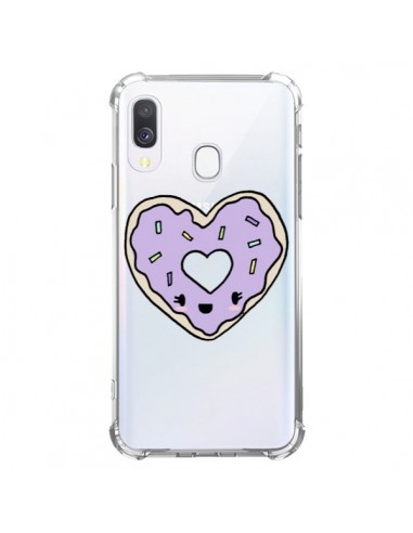 Coque Samsung Galaxy A40 Donuts Heart Coeur Violet Transparente - Claudia Ramos