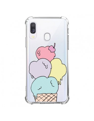 Coque Samsung Galaxy A40 Ice Cream Glace Summer Été Coeur Transparente - Claudia Ramos