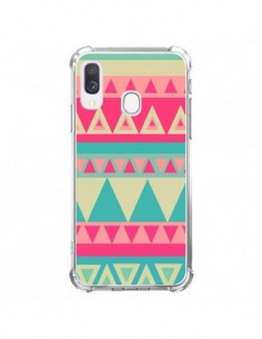 Coque Samsung Galaxy A40 Azteque Rose Vert - Eleaxart