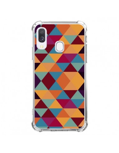 Coque Samsung Galaxy A40 Azteque Triangle Orange - Eleaxart