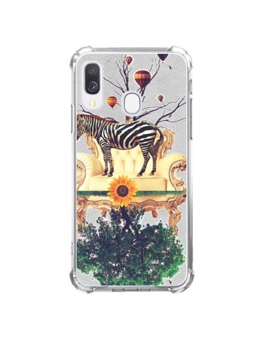 Coque Samsung Galaxy A40 Zebre The World - Eleaxart